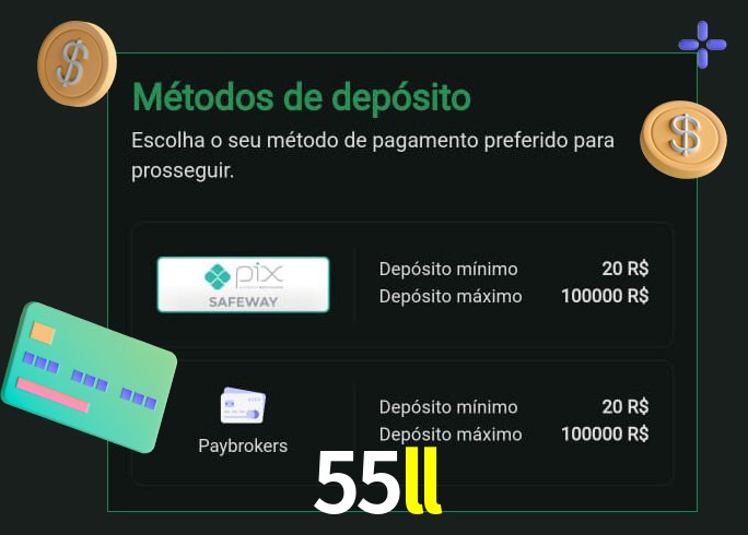 O cassino 55ll oferece uma grande variedade de métodos de pagamento
